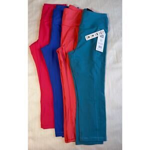 4 (Four) RBX Women Leggings Capri High Waisted Pull On Stretch Athletic Large